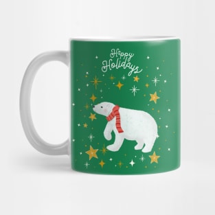 Happy Holidays Christmas Polar Bear Mug